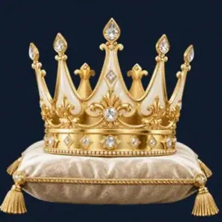 Gold crown on cushion — CuntSpin